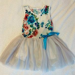 Shabby Chic Tutu Dress Floral Cream